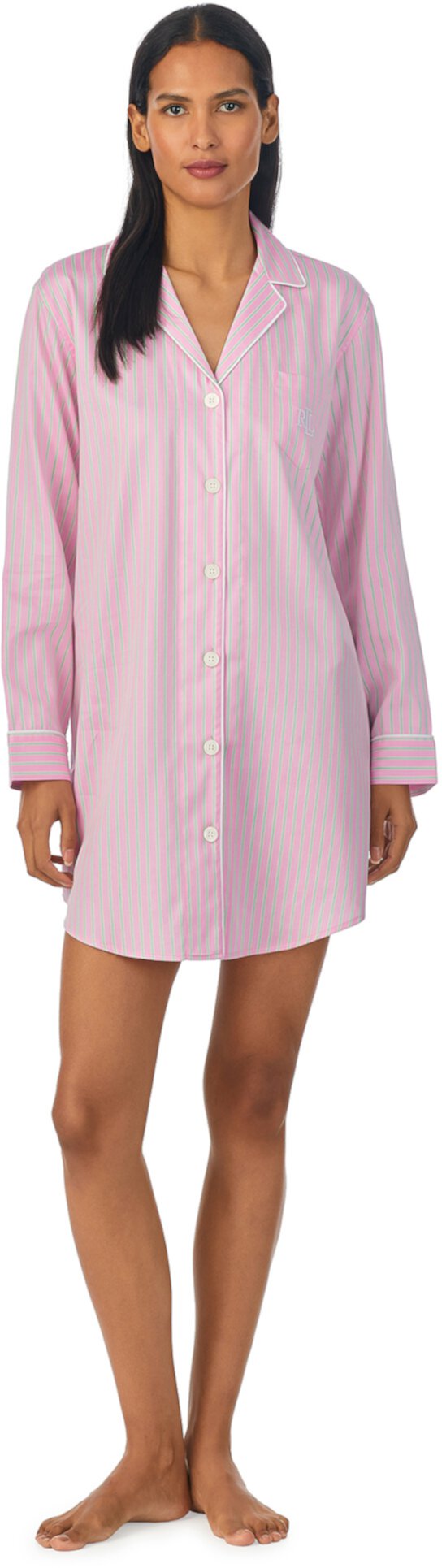 Атласная ночная рубашка с вырезом Ralph Lauren