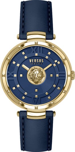 Женские часы Moscova с кожаным ремешком, 38 мм x 11,5 мм Versus Versace