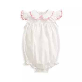 Baby Girl's Embroidered Cotton Bubble Romper Bella Bliss
