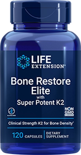 Комплекс Bone Restore Elite 120 капсул с витамином K2, D3 и кальцием для поддержания здоровья костей Life Extension