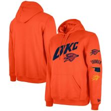 Мужской пуловер с капюшоном New Era Orange Oklahoma City Thunder 2023/24 City Edition New Era x Staple