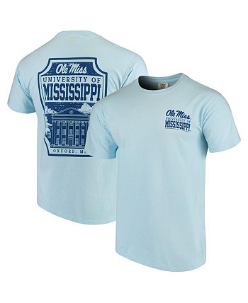 Men's Light Blue Ole Miss Rebels Comfort Colors Campus Icon T-shirt Image One