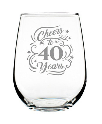 Поздравления к 40-летию, подарки к 40-летию, без бокала для вина, 17 унций Bevvee