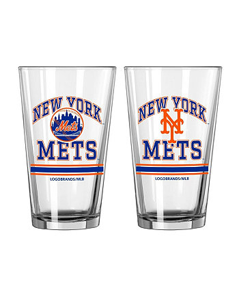 New York Mets, две упаковки стаканов на 16 унций (пинта) Logo Brand