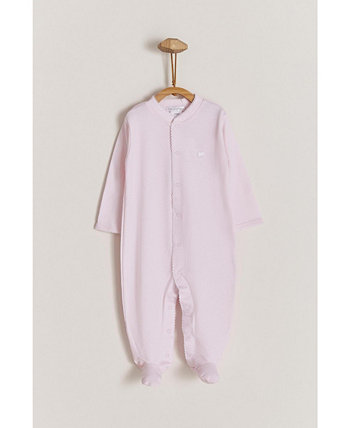 Girls Premium Softest Peruvian Pima Cotton Logo Pink Footed Pajama for Infants Babycottons