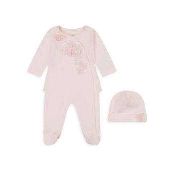 Baby Girl's Footed Coverall &amp; Hat Set Miniclasix