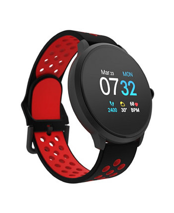 Мужские спортивные умные часы с черным и красным перфорированным силиконовым ремешком 43,2 мм ITouch