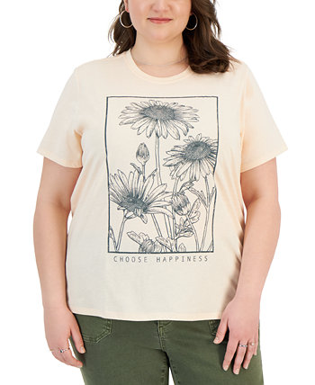 Модная футболка больших размеров с рисунком ромашки Rebellious One