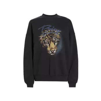 Harvey Leopard Cotton Sweatshirt ANINE BING