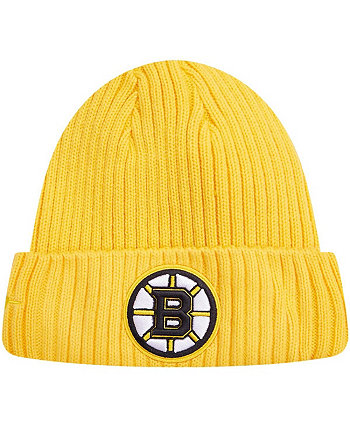 Мужская золотая вязаная шапка Boston Bruins Classic Core с манжетами Pro Standard