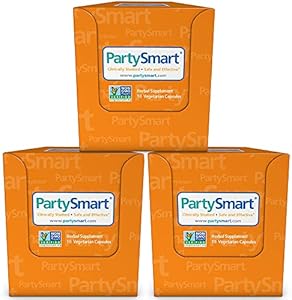 Himalaya PartySmart, One Capsule for a Better Morning After Drinking, Plant Based, Liver Support, Alcohol Breakdown, Clinically Studied, Non-GMO, Herbal Supplement, 10 Capsules Himalaya