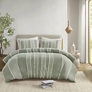 INK+IVY Shay 3-Piece Striped Cotton Duvet Cover Set INK+IVY