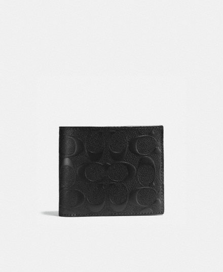 Компактный кошелек Id из фирменной кожи COACH