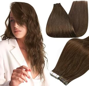 Full Shine Tape in Hair Extensions 10Inch Invisible Tape in Real Human Hair Extensions Solid Color 60 Platinum Blonde Straight Pu Tape Hair 30G Seamless Tape on Brazilian Human Hair 20Pcs Natural Hair Full Shine