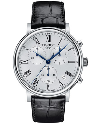 Мужские часы Carson Premium Chronograph с черным кожаным ремешком 41 мм Tissot