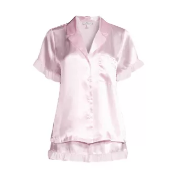 Alice Short Satin Pajamas In Bloom by Jonquil