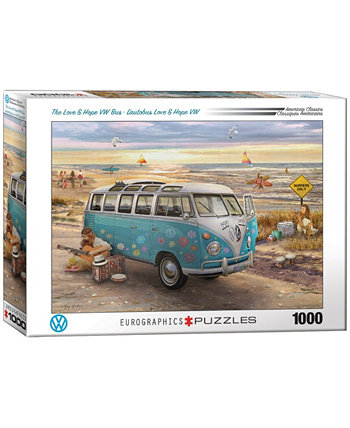 Пазл Eurographics Incorporated American Classics the Love Hope Volkswagen Bus от Грега Джордано, 1000 деталей University Games