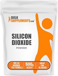 BulkSupplements.com Silicon Dioxide Powder - Silica Powder, Silicon Dioxide Food Grade -Additive & Anti-Caking Agent for Capsules, Emulsifier, 500g (1.1 lbs) (Pack of 1) BulkSupplements