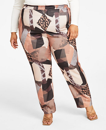 Модные приталенные брюки больших размеров с принтом Nina Parker