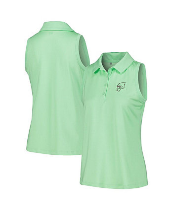 Women's Green WM Phoenix Open Playoff 3.0 Pin Stripe Jacquard Sleeveless Polo Shirt Under Armour