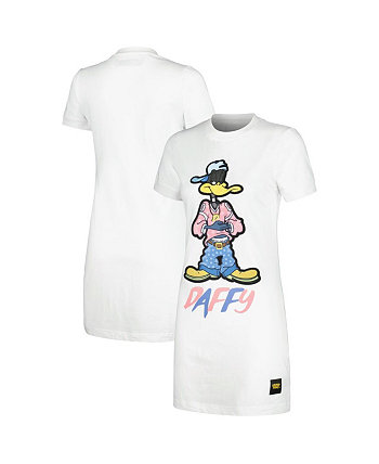 Женское белое трикотажное платье-футболка Daffy Duck Looney Tunes Freeze Max