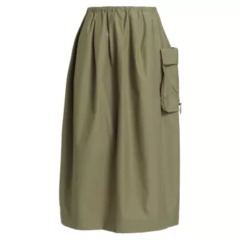 Sartorial Rawness Cotton-Blend Midi-Skirt Barneys New York