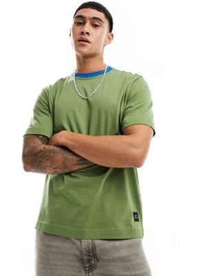 Зеленая футболка с контрастным воротником и логотипом PS Paul Smith PS Paul Smith