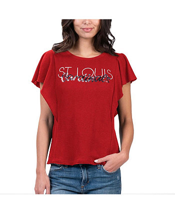 Красная женская футболка St. Louis Cardinals Crowd Wave G-III