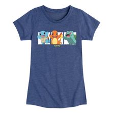 Квадратная футболка Pokemon Starter для девочек 7-16 лет Pokemon