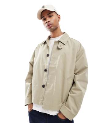 Jack & Jones cropped trench jacket in beige Jack & Jones