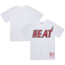 Unisex Mitchell & Ness  White Miami Heat Hardwood Classics Throwback Logo T-Shirt Mitchell & Ness