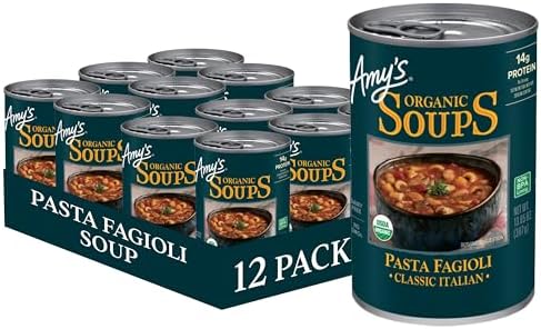 Amy's Organic Classic Italian Pasta Fagioli Soup, Dairy Free, Non GMO, 13.65 Ounces (Pack Of 12) Amy's