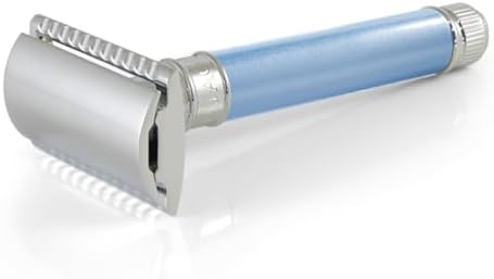 Edwin Jagger Double Edge Safety Razor With Long Handle (Blue) (Barley) Edwin Jagger