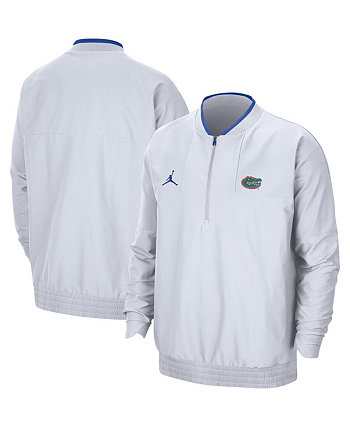 Белая мужская куртка с молнией до середины молнии Florida Gators 2021 Coach Jordan