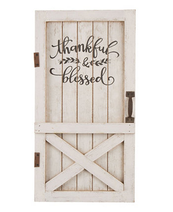 Деревянный декор двери сарая на День Благодарения Glitzhome