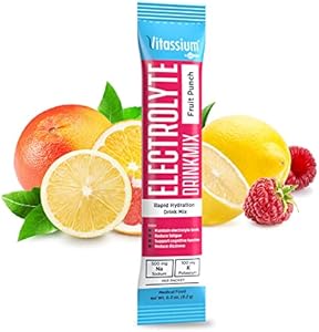 Vitassium DrinkMix - Ready-to-Mix Electrolyte Powder (Порошок) for POTS Syndrome Support (500mg Sodium & 100mg Potassium) - Vegan, Gluten & Allergen Free - Fruit Punch - 12 Single Serve Packets (Одноразовые пакетики) Vitassium