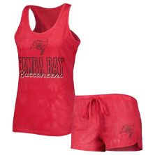Женские спортивные красные шорты Tampa Bay Buccaneers Billboard с круглым вырезом, майка-борцовка и шорты для сна Unbranded