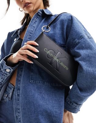 Calvin Klein Jeans sculpted monogram shoulder pouch in multi Calvin Klein