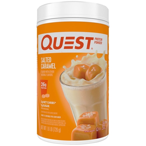 Протеиновый порошок со вкусом соленой карамели 726 г - 26 г белка, 3 г углеводов Quest Nutrition