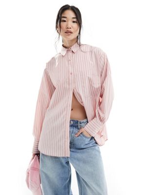 Розовая оксфордская рубашка в полоску ASOS DESIGN ASOS DESIGN
