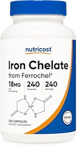 Nutricost Chelated Iron (from Ferrochel) 18mg, 240 Capsules - Gluten Free, Non GMO Iron Chelate Supplement Nutricost