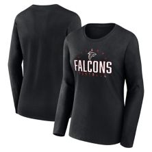 Women's Fanatics Branded Black Atlanta Falcons Plus Size Foiled Play Long Sleeve T-Shirt Fanatics