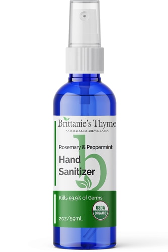 Органическое дезинфицирующее средство для рук Brittani's Thyme с розмарином и перечной мятой -- 2 унции Brittanie's Thyme