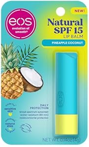 eos Natural SPF 15 Lip Balm- Pineapple Coconut, Daily Protection, Water Resistant, 0.14 oz Eos