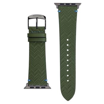 Зеленый кожаный ремешок для часов Apple® Watch с тиснением/24 мм Missoni