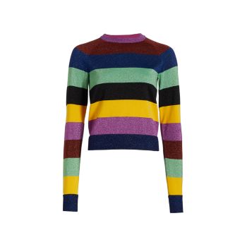 Металлизированный свитер с круглым вырезом Victoria Beckham