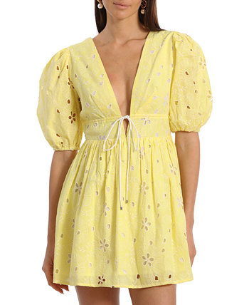 Женское мини-платье с люверсами и пышными рукавами Avec Les Filles