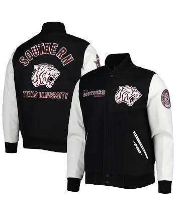 Мужская черная университетская куртка Texas Southern Tigers Classic Wool с молнией во всю длину Pro Standard