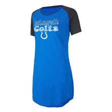 Женская ночная рубашка Concepts Sport Royal/черная Indianapolis Colts реглан с v-образным вырезом Unbranded