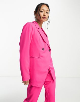 Ярко-розовый скроенный пиджак асимметричного кроя Vila Vila